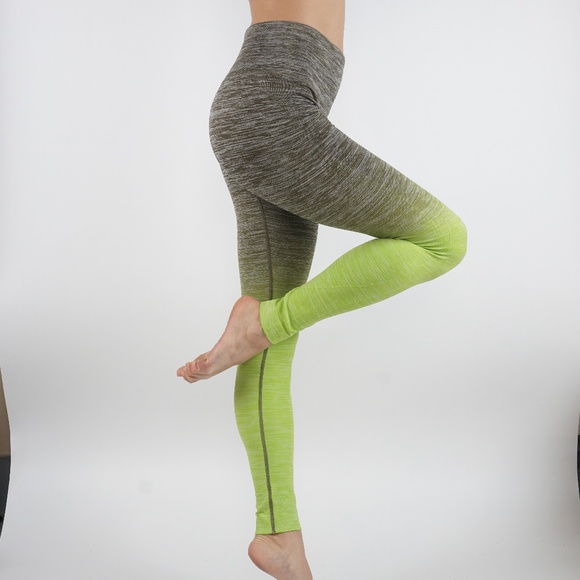 Pants - Ombre printed leggings yoga Army Green